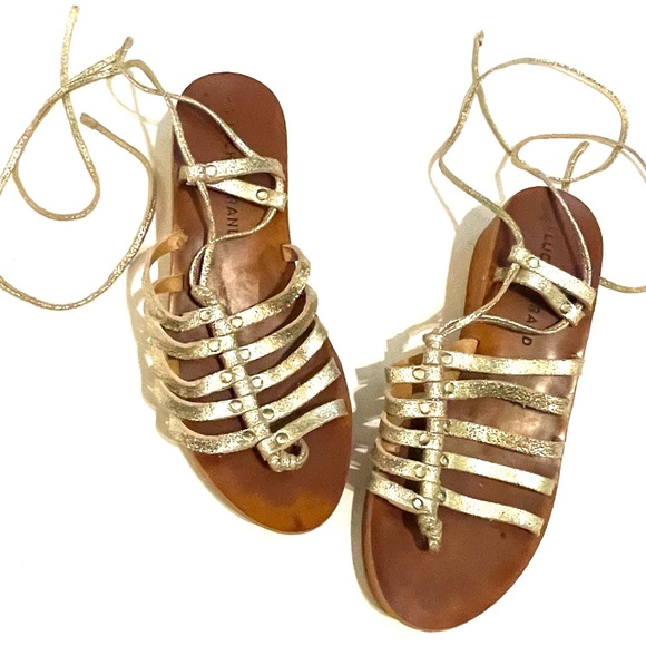 Lucky Brand gold sandals. Size 7.5. Worn once. - Picture 1 of 7
